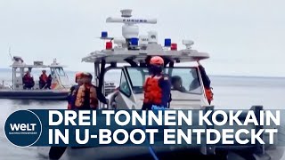 KAMPF GEGEN DEN DROGENSCHMUGGEL Kolumbien stoppt UBoot  Drei Tonnen Kokain an Bord [upl. by Yemrots985]