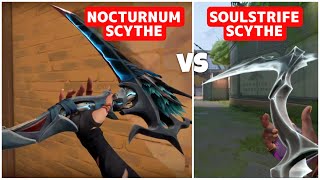 New NOCTURNUM SCYTHE vs SOULSTRIFE SCYTHE Valorant Best Knife Skin [upl. by Anivlek]