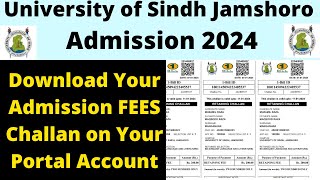 Sindh University  Download Admission Fees Challan 2024  How To Download Retaning Challan [upl. by Elokyn543]