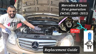 how to change main dipped bulb on Mercedes B Class W245 headlight [upl. by Nek]