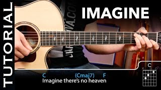 Cómo tocar IMAGINE en guitarra  Tutorial completo acordes y ritmo [upl. by Laurette]