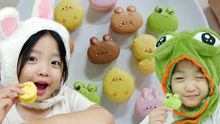 동물 마카롱 먹어보기🐰🐸 넘 귀여워서 못먹겠어요 ㅠㅠ Animal macaroons Mukbang 뚜아뚜지TV [upl. by Bevon]