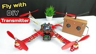 How to fly Drone with homemade Transmitter  how to make Drone  DIY Arduino Drone [upl. by Waly]