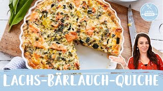 LachsBärlauchQuiche  Herzhafte Quiche  Gemüsekuchen mit Lachs 🥧🍴👌 I Einfach Backen [upl. by Ytisahc]