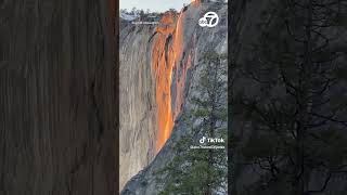 Annual firefall phenomenon captured at Yosemite National Park [upl. by Eckmann]