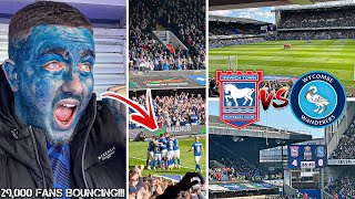 IPSWICH TOWN VS WYCOMBE WANDERERS  40  PORTMAN ROAD ERUPTS AS TOWN SMASH WYCOMBE TO GO TOP TWO [upl. by Anoyek744]