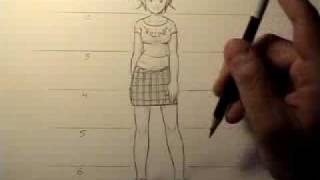 How To Draw Manga Female Body Proportions HTD Video 12 [upl. by Leummas523]