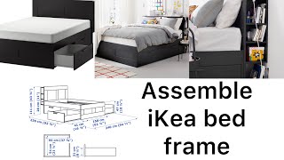 Assemble ikea BRIMNES Queen bed frame assembly [upl. by Woodford]