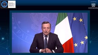 Draghi «Grazie ai vaccini vediamo la fine della pandemia» [upl. by Cuttie]