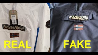 Real vs Fake Napapijri Rainforest How to spot fake pocket 1 jacket [upl. by Arocahs]