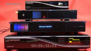 VU DUO2  Gigablue HDQUAD  Dreambox 8000  800se BootUP Zeit [upl. by Liuka]