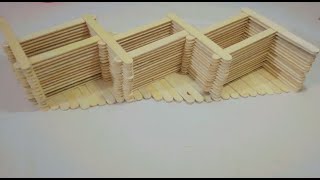 DIY Popsicle Stick Pen Stand  Step by Step Tutorial  Popsiclestick Art [upl. by Kloman]