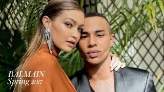 Gigi Hadid x Olivier Rousteing Balmain Spring 2017 Backstage  MODTV [upl. by Skill]