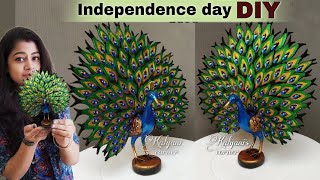 Unique peacock showpiece making at homeGift items showpiecePaper craft ideasKalyanis corner [upl. by Willa528]