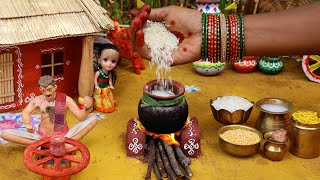 Miniature Pongal Special  Makar Sankranti  2 Types of Pongal  Surprise 2024 [upl. by Lamraj]