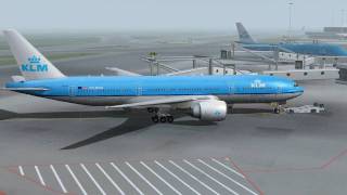 FS2004 KLM B777200ER AmsterdamEHAM to MadridLEMD [upl. by Llenrod141]