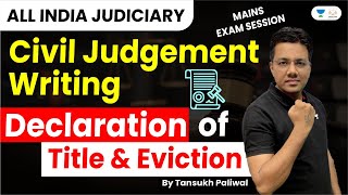 Civil Judgement Writing  Declaration of Title and Eviction  Tansukh Paliwal  Linking Laws [upl. by Zoldi]