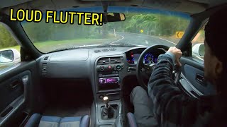 550HP MODIFIED RB25DET R33 TURBO FLUTTER NOISES [upl. by Ewens]