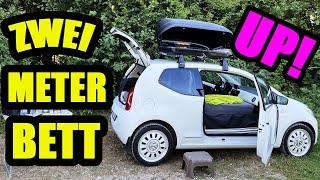 VW UP umbau zum Minicamper  Microcamper Roomtour mit 2 Meter Bett [upl. by Ayila]