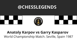 Anatoly Karpov vs Garry Kasparov World Championship Match Seville Spain 1987 [upl. by Alehcim]