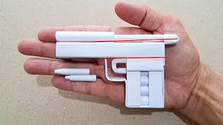 DIY  A4 KAĞITTAN MERMİ ATAN MİNİ TABANCA NASIL YAPILIR   PAPER POCKET GUN [upl. by Eeleak981]