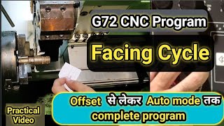 g72 facing program on cnc lathe  facing program on cnc lathe machine  cnc facing cycle [upl. by Aeslehs]