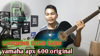 UNBOXING GITAR AKUSTIK YAMAHA APX 600  harga spesifikasi beserta kelengkapan [upl. by Lose908]