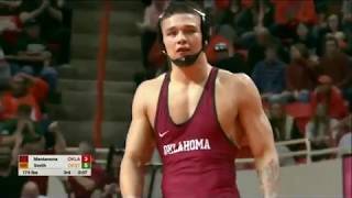 174lbs Anthony Mantanona Oklahoma dec Joe Smith Oklahoma State [upl. by Nosnarb]