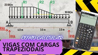 COMO CALCULAR  VIGAS COM CARGAS TRAPEZIODAIS [upl. by Andel411]