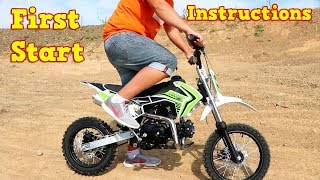 Pit Bike 110cc  First Start  Instructions  Storm Cross SemiAuto from Nitro Motors [upl. by Nylahsoj33]