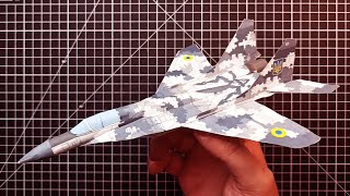 Paper model MiG29 of the Air Force of Ukraine Ghost of Kyiv  Fighter model  Ghost of Kyiv [upl. by Kilian]