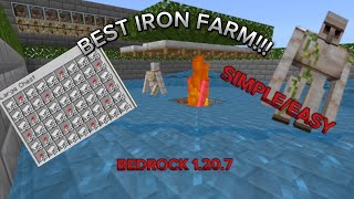 BEST SIMPLE IRON FARM FOR BEDROCK 1207 [upl. by Naloj]