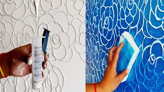 12 wall painting ideas  Using injection make wall texture design [upl. by Aleyam]