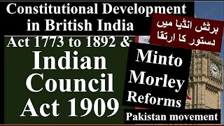 Act 1773 to 1909 Constitutional Development British India EngURDUHINDI CSS PMS BS Law BS [upl. by Flan]