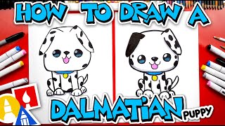 How To Draw A Cartoon Dalmatian Puppy [upl. by Giefer37]