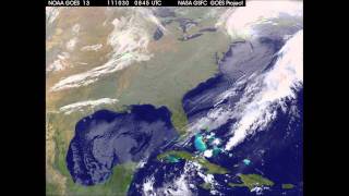 Satellite amp Radar Loop of Northeast Snowstorm 102911 [upl. by Adaiha]