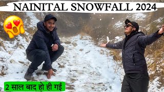 NAINITAL SNOWFALL TODAY 2024 ❄️😍  SNOWFALL IN NAINITAL 2024 [upl. by Avah]