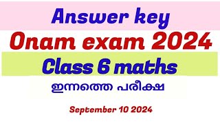 Class 6 maths onam exam model question paper 2024 answerkeyclass6maths onamexam2024class6maths [upl. by Yenettirb]