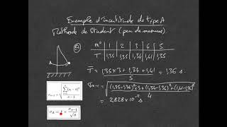 Méthodes scientifiques  calcul dune incertitude de type A par la méthode de Student [upl. by Rosalyn]