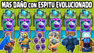 CUAL CARTA LOGRA HACER MAS DAÑO con ESPITU de HIELO EVOLUCIONADO  NUEVA CARTA CLASH ROYALE [upl. by Doelling]