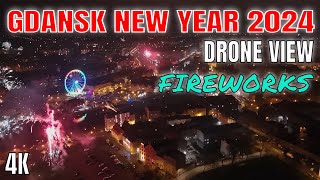 Gdansk New Year 2024 fireworks Drone view DJI Mini 4 Pro [upl. by Nilya958]