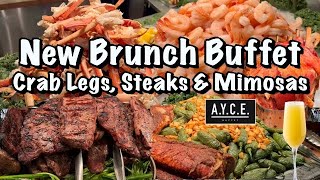 NEW Brunch BUFFET CRAB LEGS STEAKS amp MIMOSAS  AYCE Buffet at Palms [upl. by Leamse]