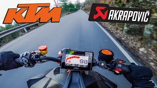 2020 KTM 1290 Superduke R 190 hp AKRAPOVIC FULL EXHAUST  POV Drive on ROAD [upl. by Salokcin]