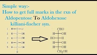 Aldopentose To Aldohexose  by killiani ficsher synthesis [upl. by Nilat]