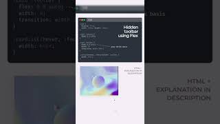 Hidden Toollbar using Flex  shortsfeed shorts htmlcsswebsite webdesign flexdesign [upl. by Byers]