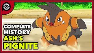 Ashs Pignite From Tepig to BIG PIG  Complete History [upl. by Atnauqal73]