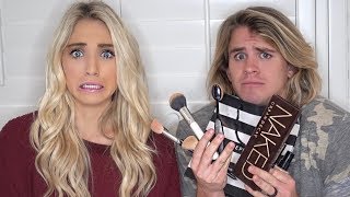 HUSBAND BUYS amp DOES WIFES MAKEUP DOES AMAZING [upl. by Rebmaed]