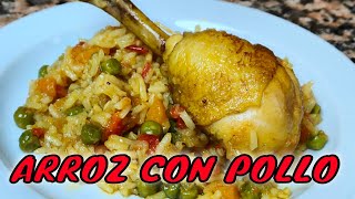 ARROZ CON POLLOLA RECETA MAS FACIL Y RAPIDASIEMPRE SUELTO Y MUY SABROSO [upl. by Comethuauc]