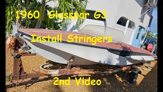 Fiber glassing in Coosa Board Stringer build on my 1960 Glasspar G3 [upl. by Annayrb652]