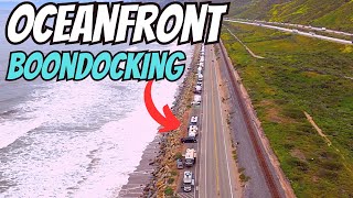 RV Camping With Oceanfront View Rincon Parkway [upl. by Cirderf]